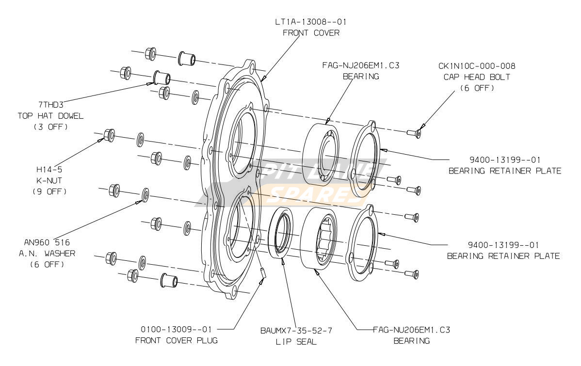 LT1A Front Plate Assembly Diagram