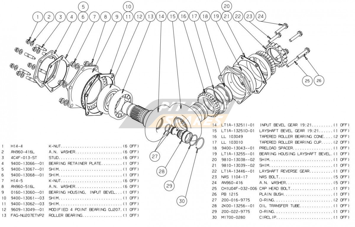 LT1A Bevel Gear Assembly