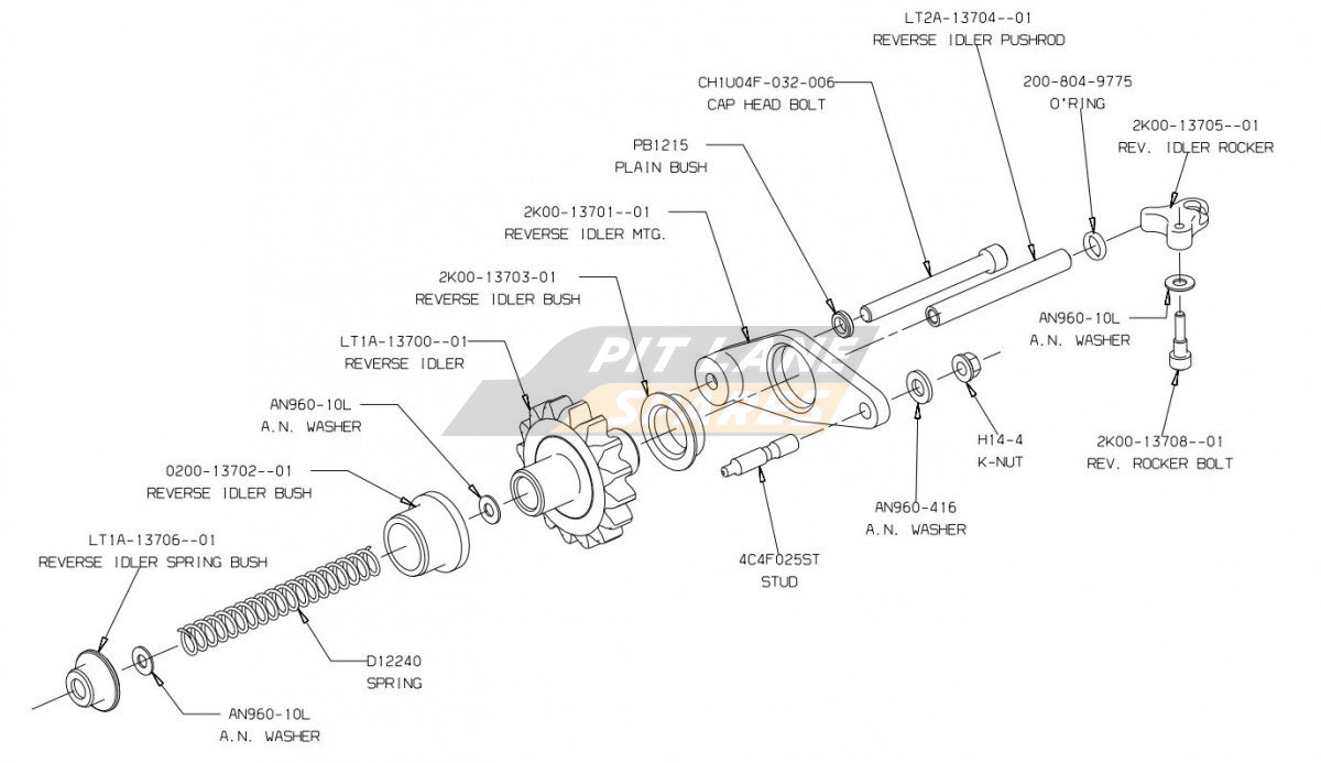 LT1A Reverse Idler Assembly Diagram